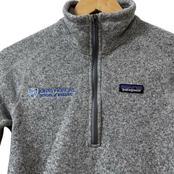 Patagonia Womens Better 1/4 Zip Fleece Sweater Size XS Gray Johns Hopkins LOGO - Picture 2 of 7